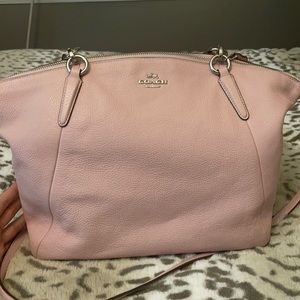 Coach Pink Leather Shoulder Hobo Bag
